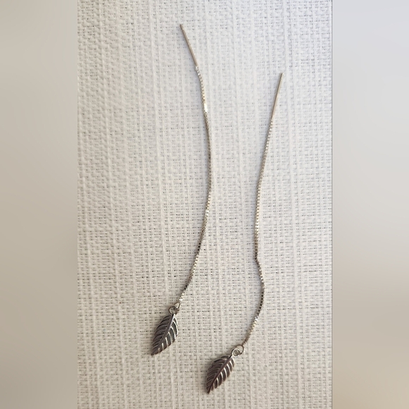 etzy Jewelry - Sterling silver Feather earrings